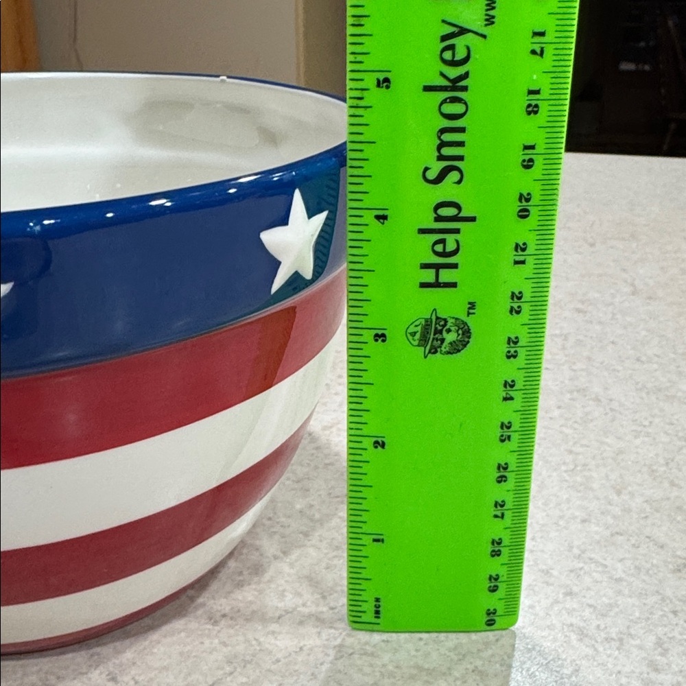 Red and White and Blue Striped Bowl - Picture 5 of 6